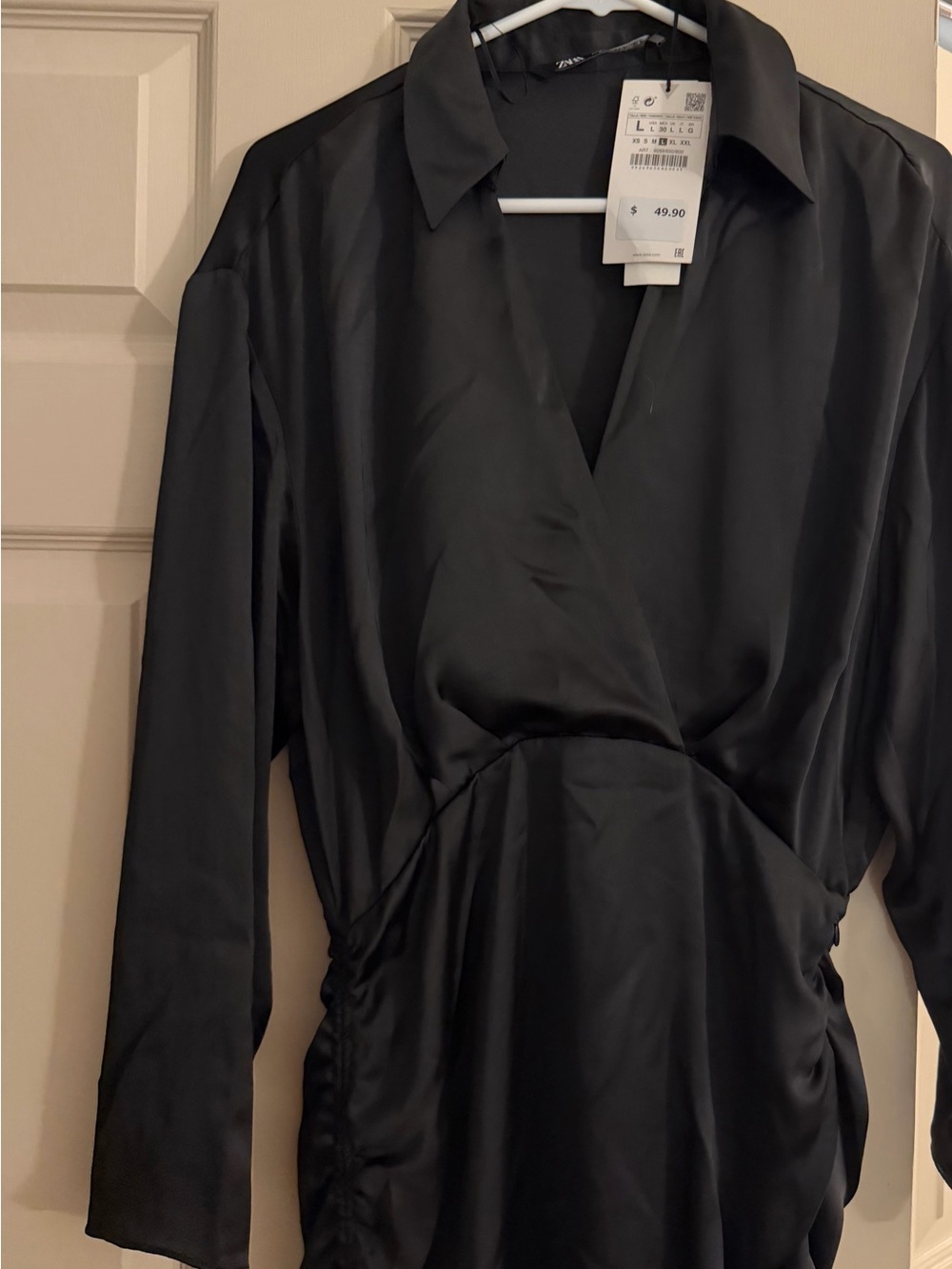 Zara Black Satin Dress